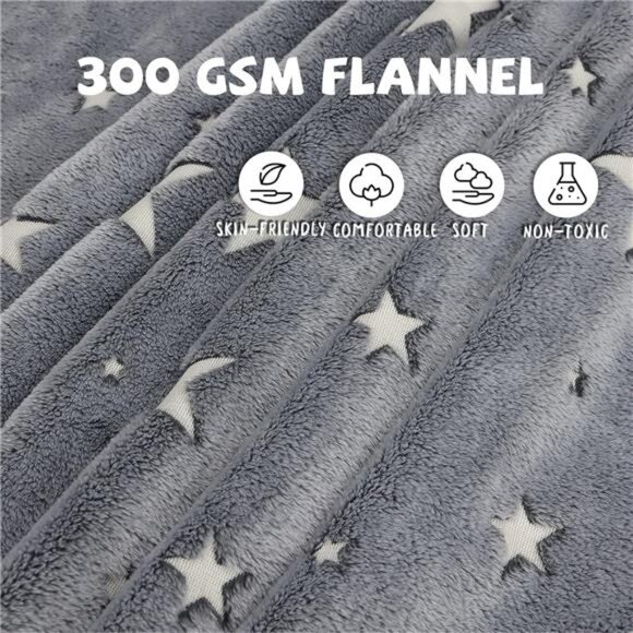 Glow in The Dark Blanket for Kids Unique Birthday Gifts for Girls Boys Teens - Picture 4 of 7